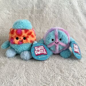 Bum Bumz Retro Sara Lava Lamp Megs Peace Sign 5” Beanbag Plush Set With Tags